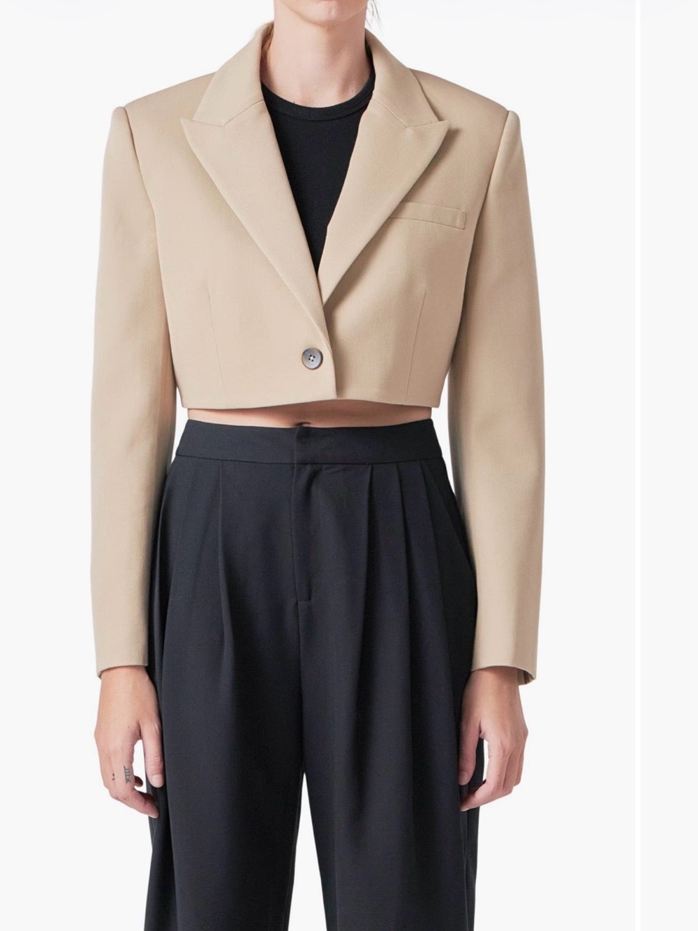 Grey Lab Crop Blazer